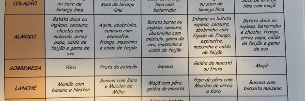 O que as crianças vão comer na creche hoje?