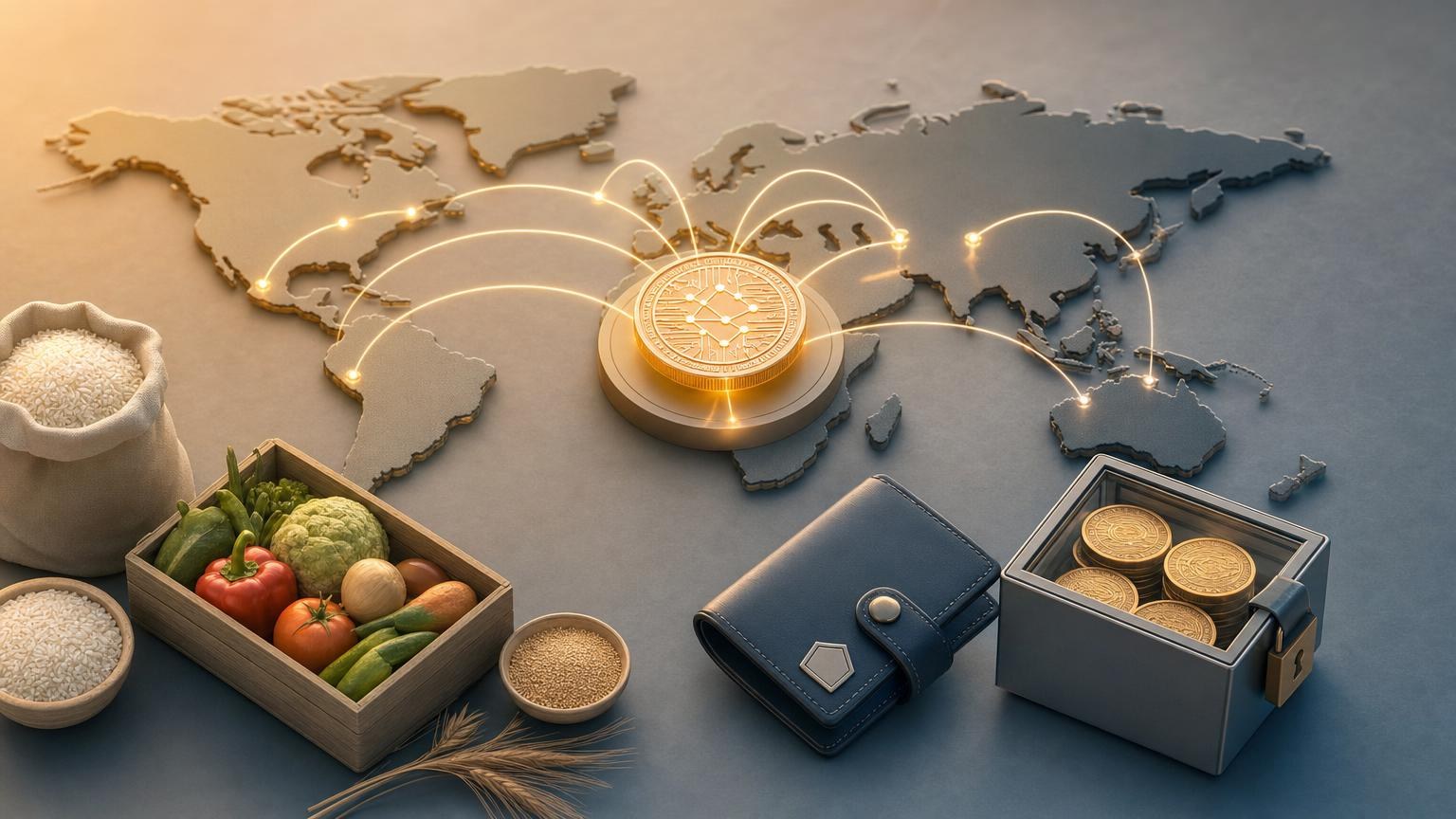 A sender checks the recipient address, blockchain network, fees, and local withdrawal options before making an international cryptocurrency transfer